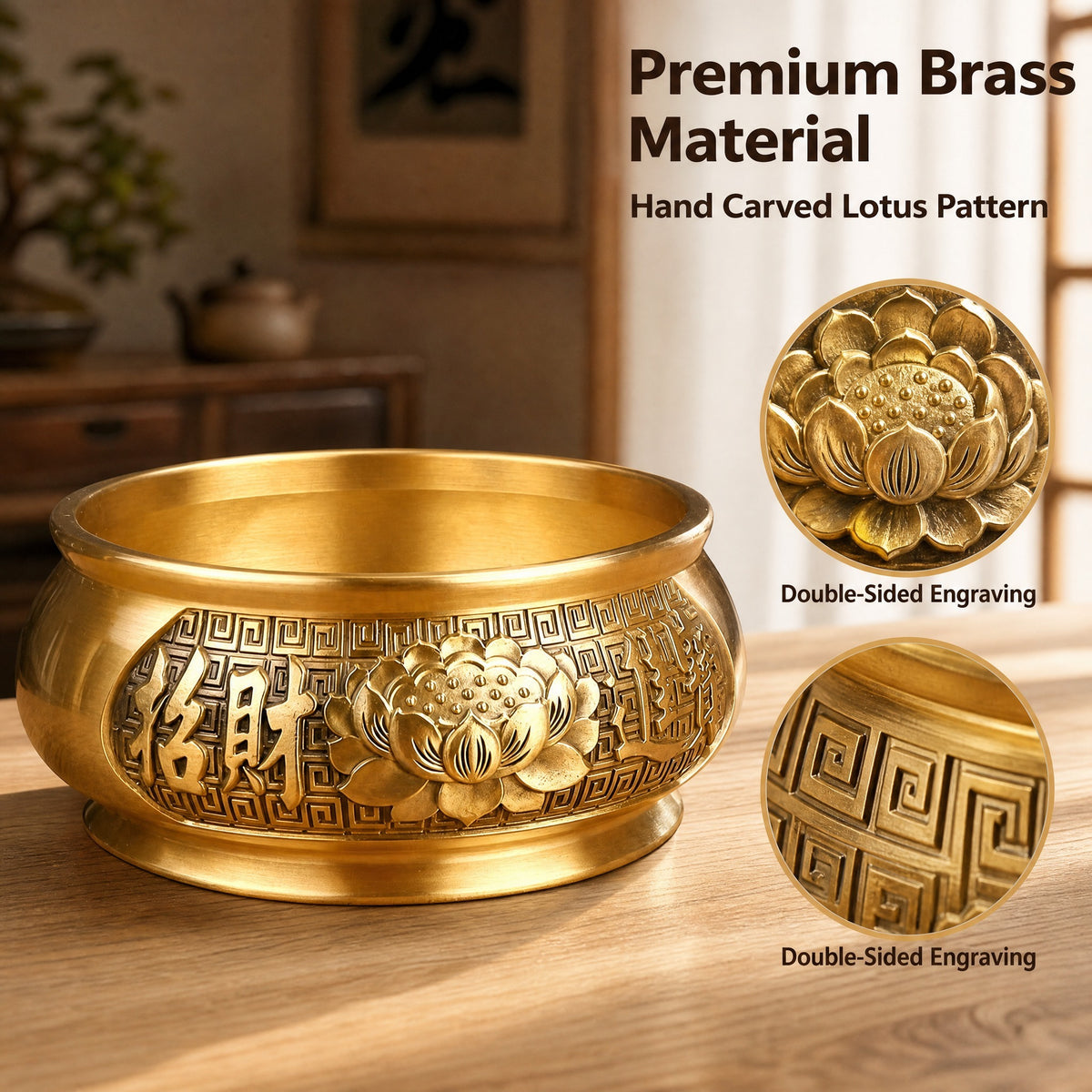 Lotus Brass Incense Burner