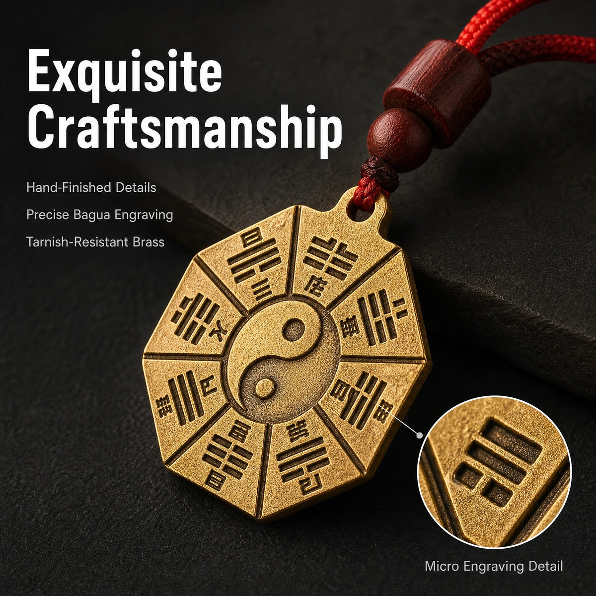 Yin-Yang Bagua Brass Pendant
