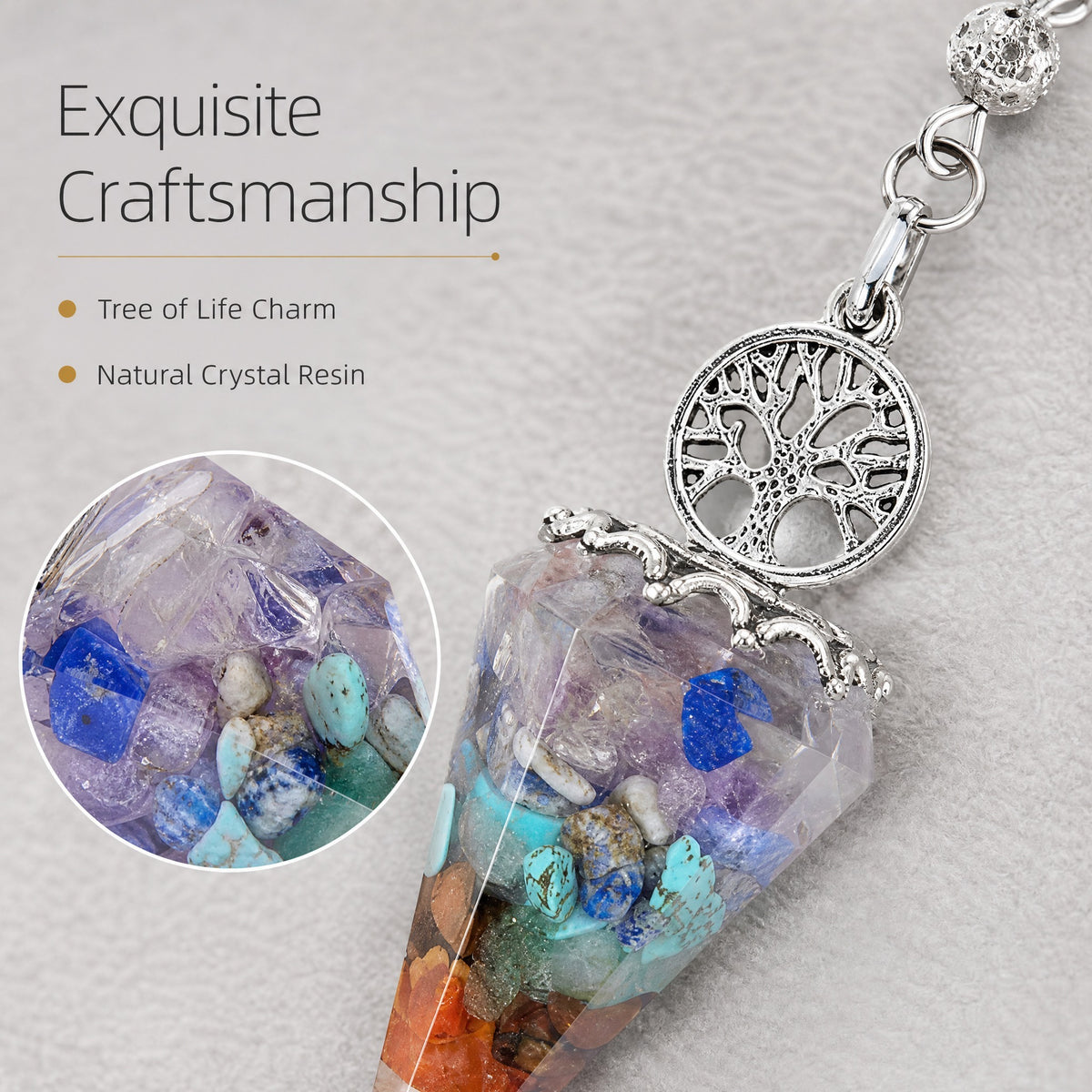 7-Chakra Crystal Pendulum