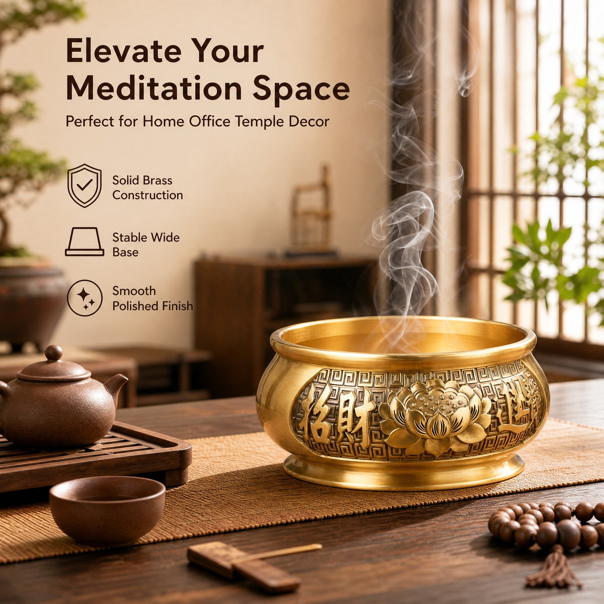 Lotus Brass Incense Burner