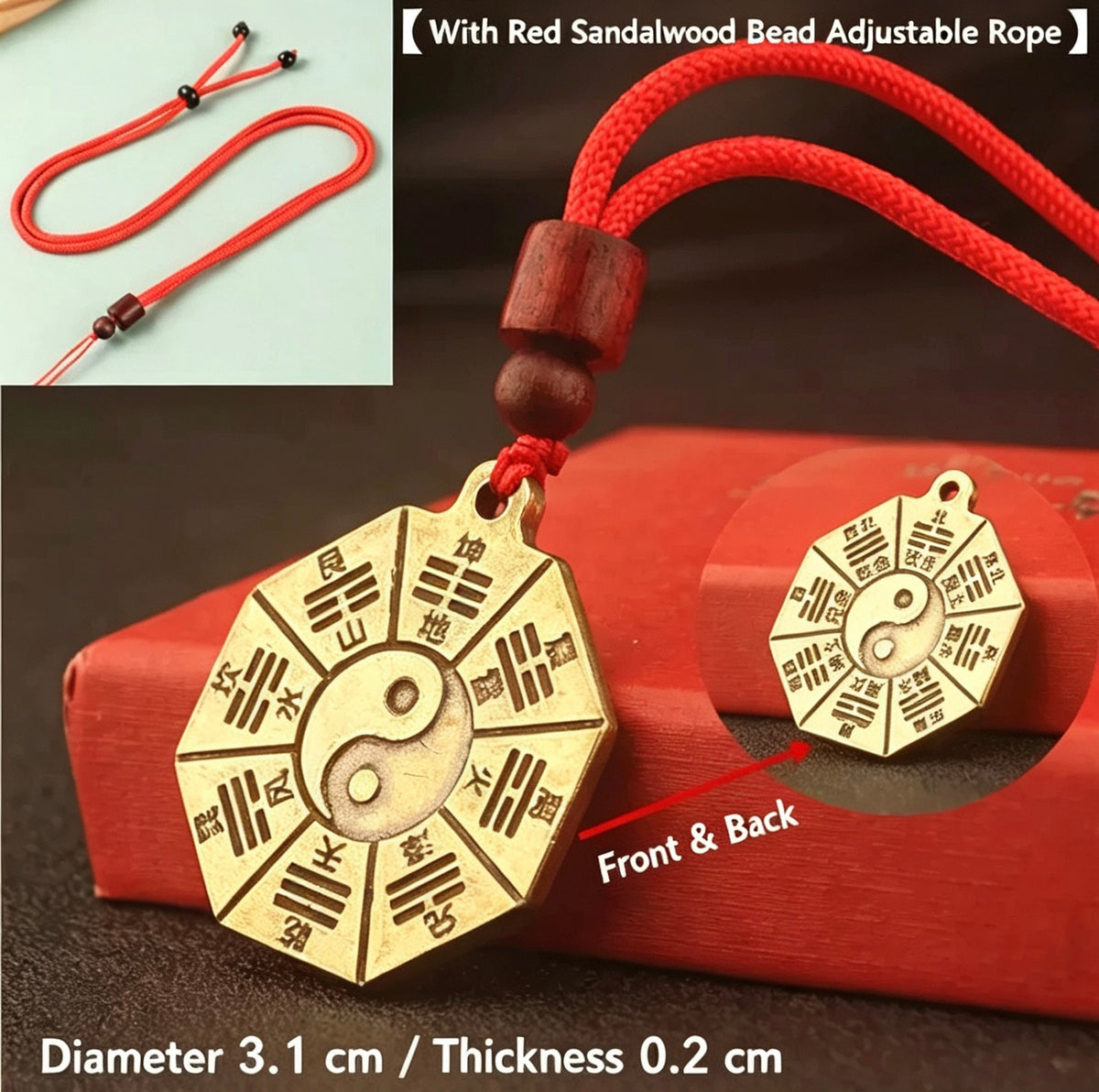 Yin-Yang Bagua Brass Pendant