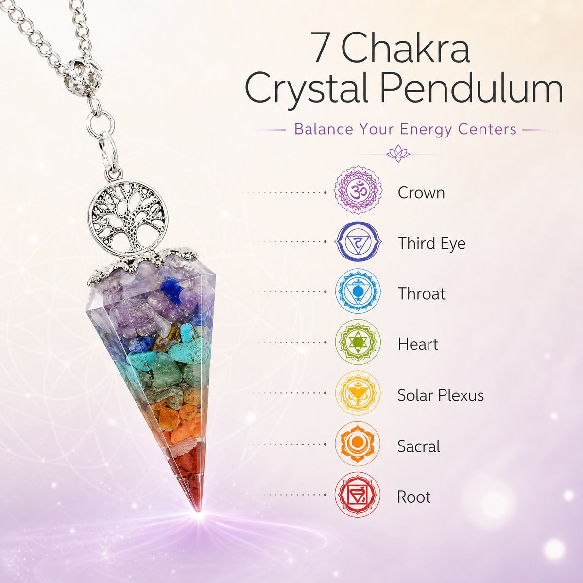 7-Chakra Crystal Pendulum