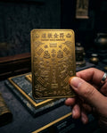Gold Taoist amulet card for traditional symbolic focus - main view