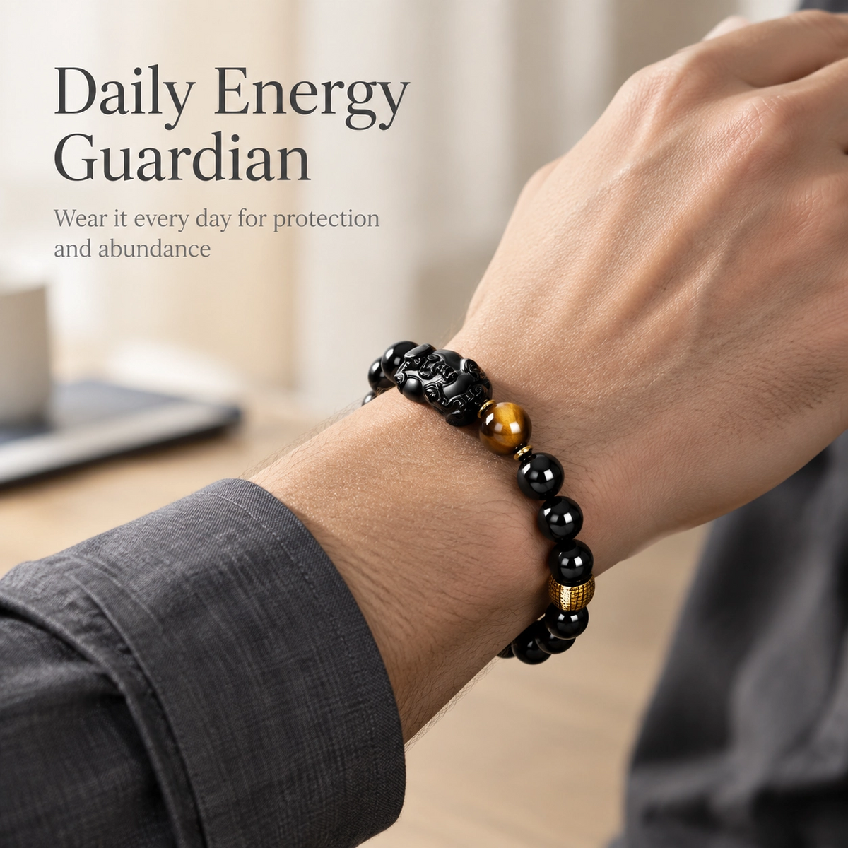 Obsidian Pixiu Bracelet