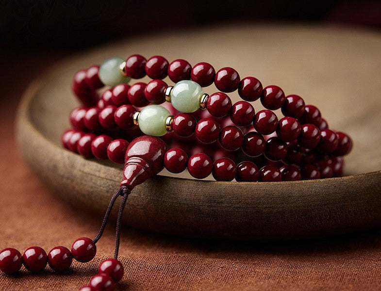 Cinnabar Mala 108 beads size reference