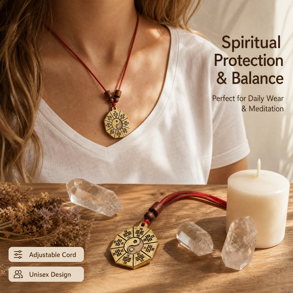 Yin-Yang Bagua Brass Pendant